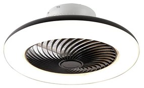 QAZQA LED Design Plafondventilator met lamp zwart dimbaar - Clima Design rond