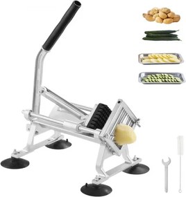 VEVOR Commerciële Groentesnijder, 3/8 inch Fruitsnijder, Groentesnijder gemaakt van roestvrij staal en aluminiumlegering, Snijder met antislipvoetjes, voor radijzen, uien, aardappelen, citroenen