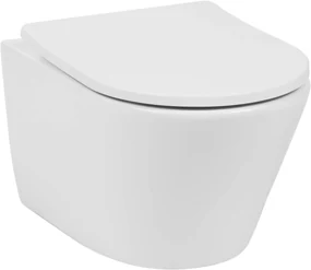 Saqu Sky 2.0 hangtoilet randloos met slimseat toiletbril met quickrelease mat wit