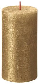 Bolsius Stompkaarsen Shimmer 4 st rustiek 130x68 mm goudkleurig