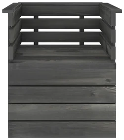 vidaXL Tuinfauteuil pallet massief grenenhout donkergrijs