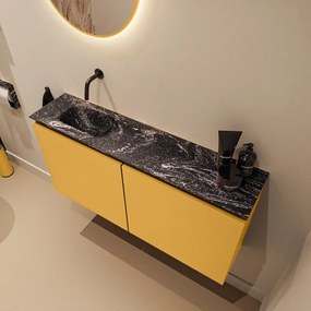 Mondiaz Ture DLux toiletmeubel 100cm ocher met wastafel lava links zonder kraangat