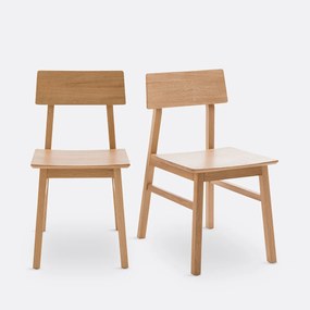 Set van 2 stoelen in massief eik, Podela