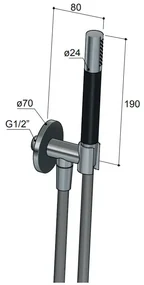 Hotbath Cobber Staaf Handdouche met douche aansluiting en opsteek Zwart Chroom M440
