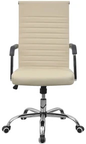 vidaXL Bureaustoel 55x63 cm kunstleer gebroken wit