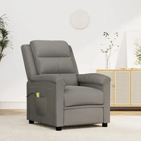 vidaXL Massagestoel verstelbaar fluweel lichtgrijs