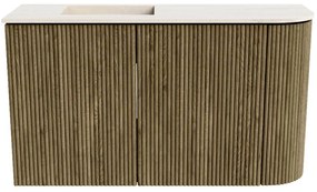 Mondiaz Joya DLux 70cm toiletmeubel ronding rechts dusk met wastafel faye links 1 kraangat meli