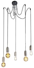 Eettafel / Eetkamer Industriële hanglamp grijs beton - Cava 5 Design, Modern Minimalistisch E27 rond Binnenverlichting Lamp