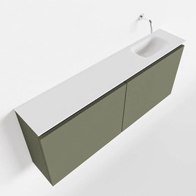 Mondiaz Ture 120cm toiletmeubel army met wastafel talc rechts geen kraangat