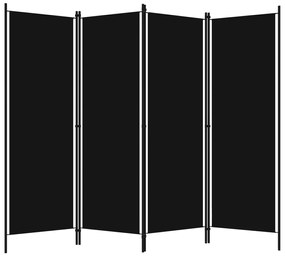 vidaXL Kamerscherm met 4 panelen 200x180 cm zwart