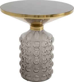 Kare Design Lola Glazen Bijzettafel Met Relief - 50 X 50cm.