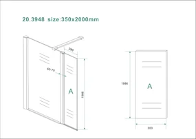 Mueller Private zijwand links + scharnierprofiel 35x200cm 10mm matglas