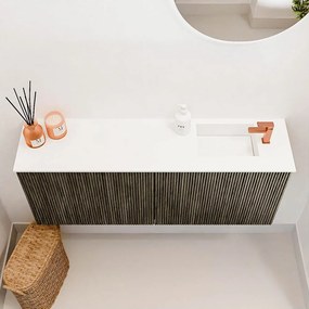 Mondiaz Joya 100cm toiletmeubel shadow met wastafel faye rechts 1 kraangat talc