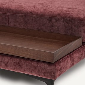 Voetensteun met dienblad, fluweelmix, MODERNISTE, ontwerp Emmanuel Gallina