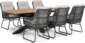Tuinset 6 personen 220 cm Rope Grijs Lifestyle Garden Furniture Vicente/Camila