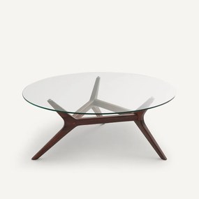 Salontafel in notenhout ø90 cm, Maricielo