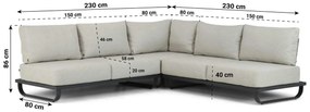 Hoek loungeset 5 personen Aluminium Grijs  Lifestyle Garden Furniture Venice