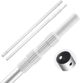 VEVOR Pool Pole Zwembadpaal (1-3,65 m), Reinigingspaal voor zwembaden, Professionele verstelbare telescoopsteel met verlengstok, Reinigingsstang voor borstel, Zuigkop, Skimmernet