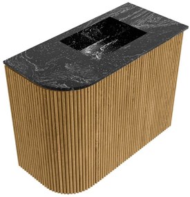 Mondiaz Joya DLux 50cm toiletmeubel ronding links oak met wastafel faye rechts 1 kraangat lava
