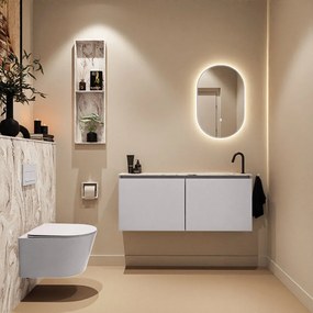 Mondiaz Ture DLux toiletmeubel 120cm cale met wastafel glace rechts met kraangat