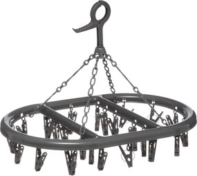 5Five droogcarrousel met 24 kunststof knijpers - Ovaal 45 x 33 cm