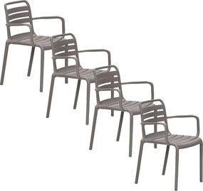 Garden Impressions Moos tuinstoel taupe - 4 stuks