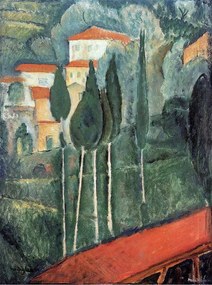 Modigliani, Amedeo - Kunstdruk Landscape, (30 x 40 cm)