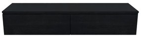Arcqua Living Onderkast - 140x46x30cm - 2 lades - greeploos - gemelamineerd spaanplaat - oak black ONK494438