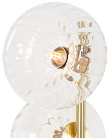 Art Deco vloerlamp goud met glas 3-lichts - Ayesha Art Deco E27 Binnenverlichting Lamp