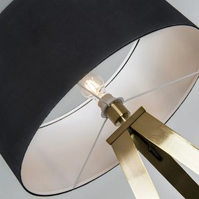 Moderne vloerlamp messing met zwarte kap - Ilse Modern E27 Binnenverlichting Lamp