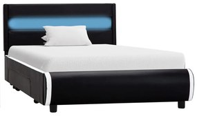 vidaXL Bedframe met LED kunstleer zwart 90x200 cm