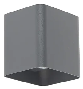 Buitenlamp Moderne wandlamp antraciet incl. LED IP54 vierkant - Evi Modern IP54 Buitenverlichting