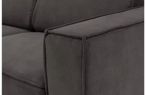 Goossens Hoekbank Hercules donkergrijs, microvezel, 2,5-zits, modern design met chaise longue links