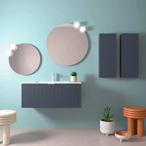 Muebles Raya onderkast ribbelfront 100cm met 1 softclose lade marine blauw