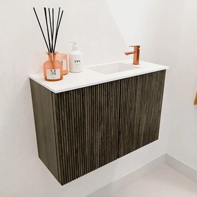 Mondiaz Joya 60cm toiletmeubel shadow met wastafel faye rechts 1 kraangat talc