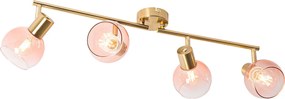 Smart spot goud met roze glas incl. 4 Wifi P45 - Vidro