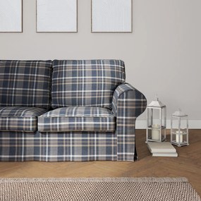 Dekoria IKEA hoes voor Ektorp 2-zits slaapbank - NIEUW model, bruin- blauw