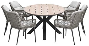Garden Impressions Pemba tuinset 7-delig - Tulli tuintafel 220x115xH75 cm - light teak vironwood