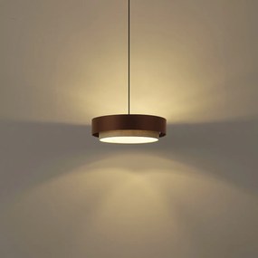 Moderne hanglamp donker brons met taupe 50cm 3-lichts - Drum Duo
