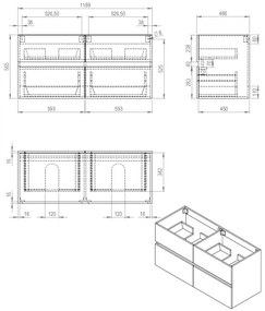 Best Design Bora badmeubel zonder kraangaten 120cm taupe mat