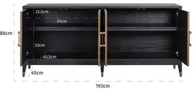 Richmond Interiors Bloomville Design Dressoir Leer - 193x45x86cm.