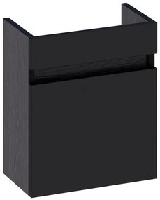 Saniclass Solution Fonteinonderkast - 40x45x22cm - 1 rechtsdraaiende deur - MFC - black wood FO-SLRBW