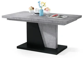 Mazzoni GRAND NOIR beton / zwart, uitschuifbare tafel
