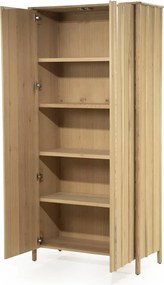 Hoge Wandkast Eikenhout Naturel - 102x47x210cm.