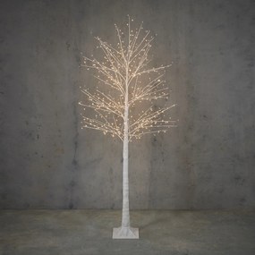 Kerst vloerlamp wit boom 180cm incl. LED met timer IP44 - Ki