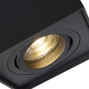 Moderne opbouwSpot / Opbouwspot / Plafondspot zwart draai- en kantelbaar - Quadro 1 Up Design, Modern GU10 vierkant Binnenverlichting Lamp