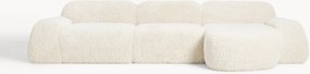 Modulaire teddy-hoekbank Wolke (4-zits)