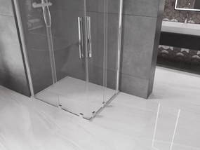 Mexen Velar Duo schuifdeur douchecabine 90 x 80 cm, transparant, chroom - 871-090-080-02-01