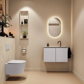 MONDIAZ TURE-DLUX Toiletmeubel - 80cm - Cale - EDEN - wastafel Ostra - positie midden - 1 kraangat TUREDX80CALM1OST