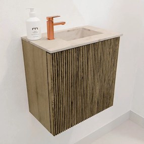 Mondiaz Joya DLux 40cm toiletmeubel dusk met wastafel faye rechts 1 kraangat frappe
